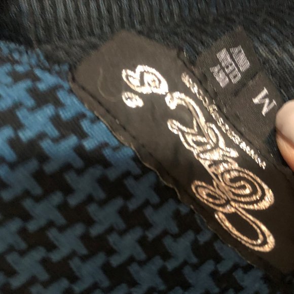 Teal and black houndstooth dress, Enz's - Picture 3 of 4